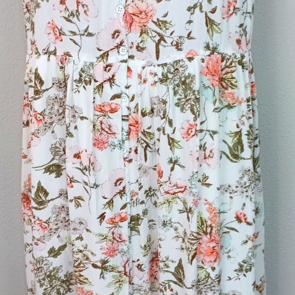 Frye Women Floral Sleeveless Button Front Midi Dress Boho Cottagecore sz XL - Picture 7 of 16